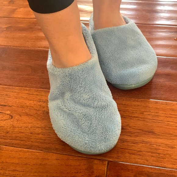 Dearfoams Signature Blue Chenille memory foam Women’s Slipper Bundle Size 9/10 - Picture 2 of 15